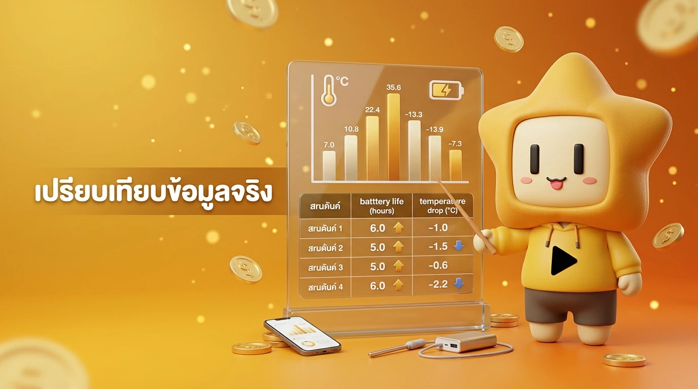 Comparison table or graph showing Data-Driven results like temperature drop or battery life
