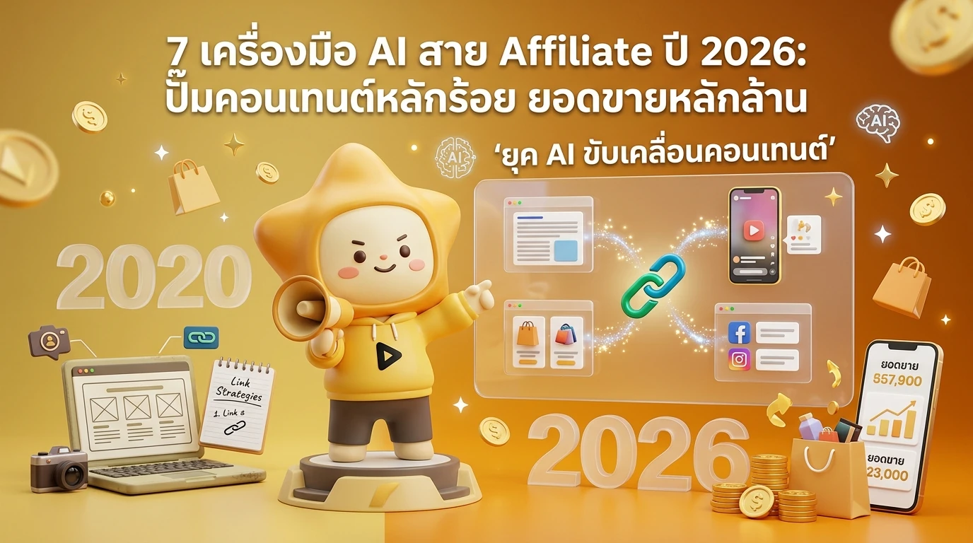 Infographic showing the evolution of Affiliate Marketing from 2020 to 2026, highlighting the shift to AI-driven content