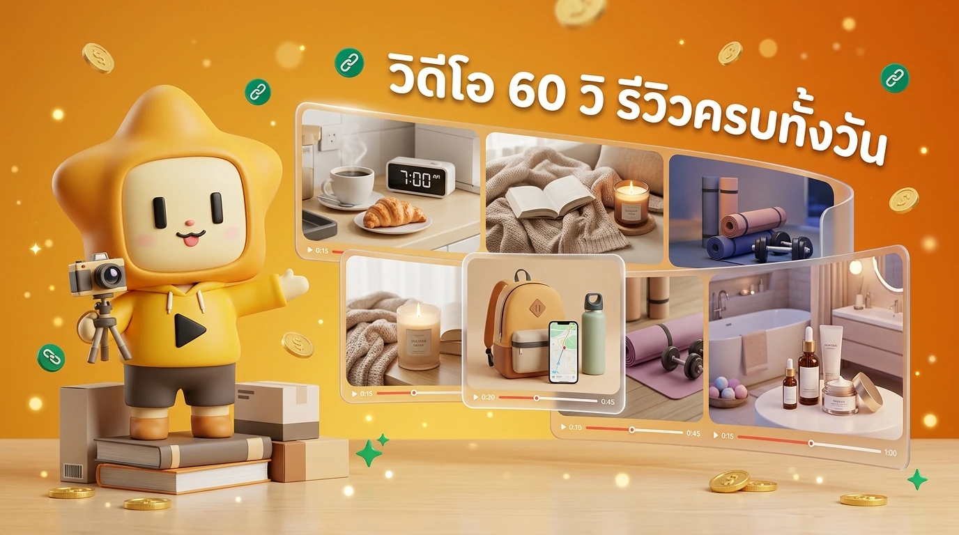 Beautifully edited 60-second vlog style video layout showing multiple lifestyle products from morning to night