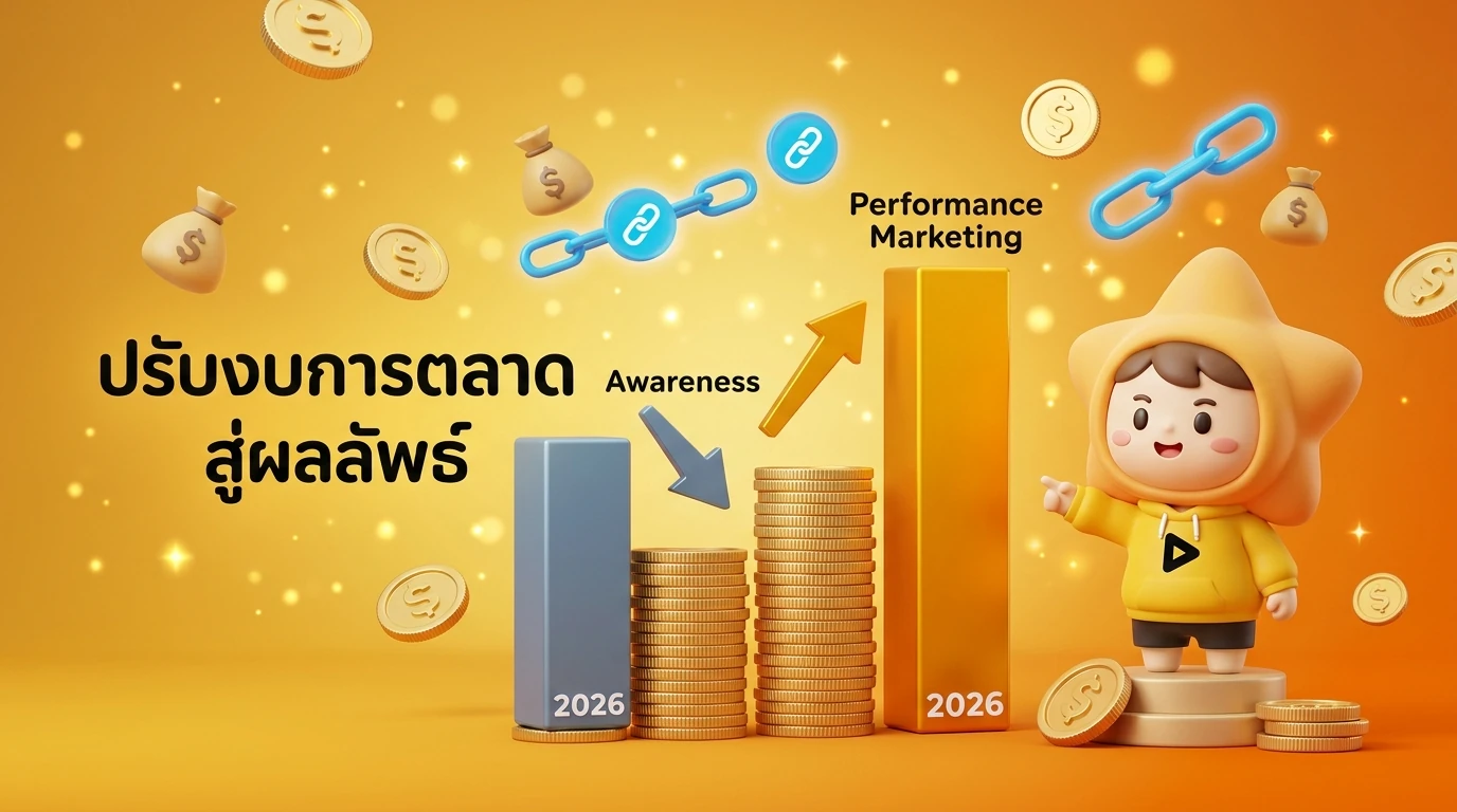 Infographic showing the shift of marketing budget from Awareness to Performance Marketing in 2026