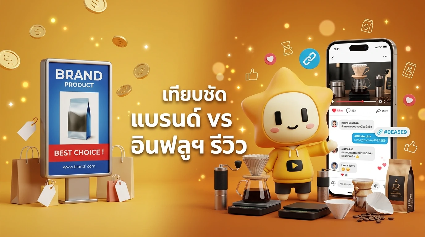 Comparison illustration between a generic brand ad and a Micro-Influencer review in a niche community