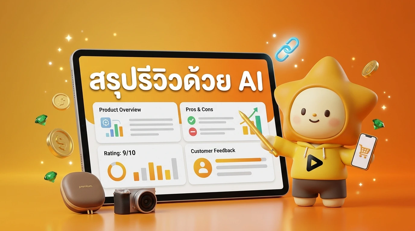 Screenshot mockup of an AI-generated infographic summarizing a product review