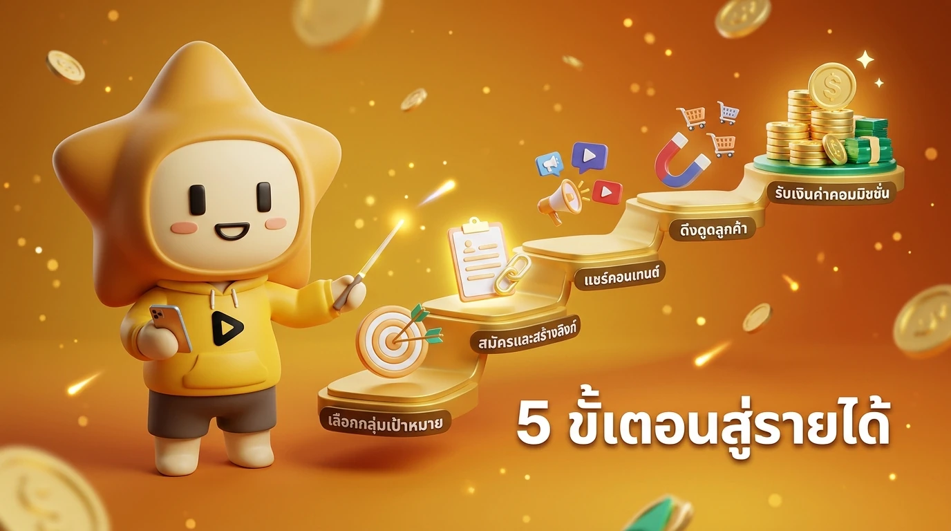 Step-by-step infographic showing the 5 stages from choosing a niche to getting paid