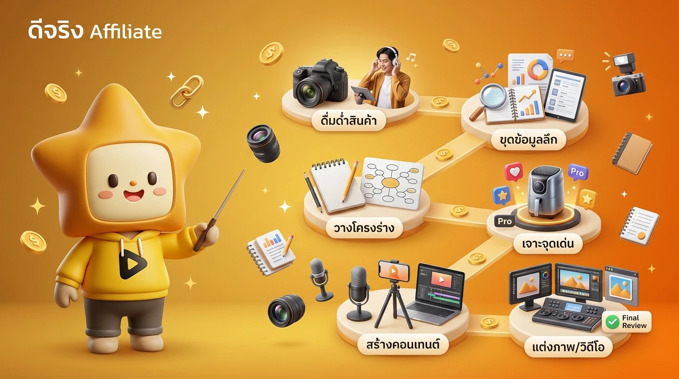 6-step workflow chart for creating a Deep Review from Product Immersion to Visual Documentation