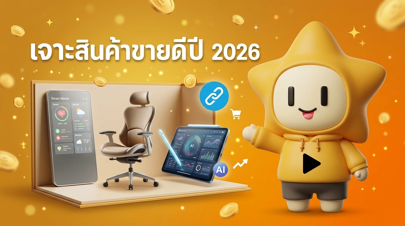 Visual showcase of trending products for 2026 like Smart Mirrors, Ergonomic Chairs, and AI-enabled tablets