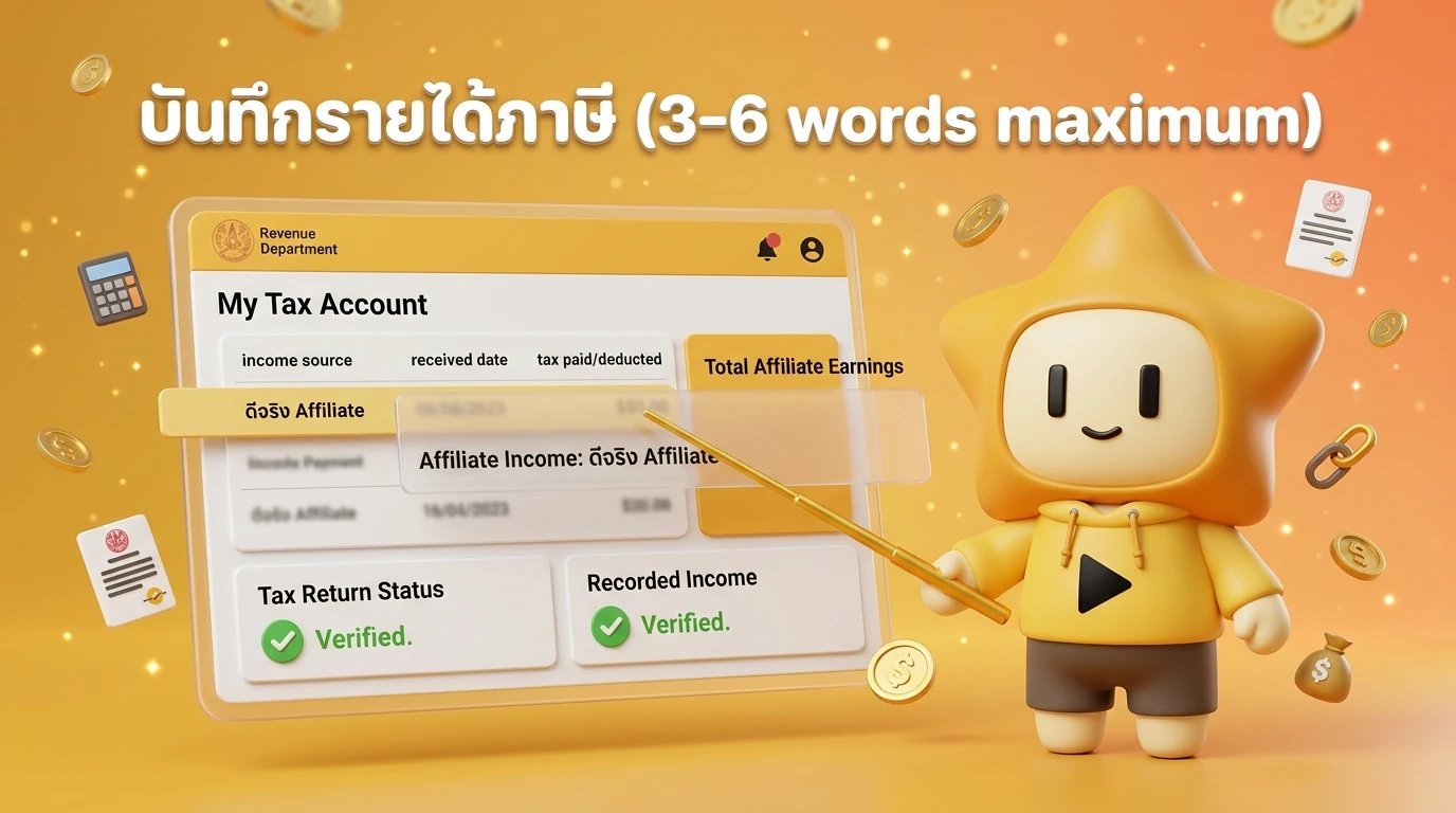 Screenshot of the 'My Tax Account' dashboard from the Revenue Department showing how affiliate income is recorded.
