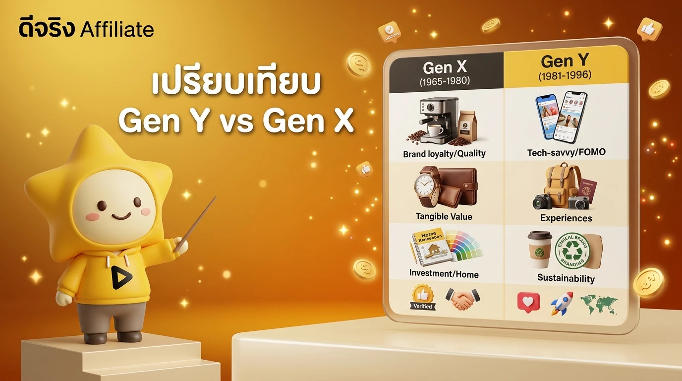 Comparison table visual showing Gen Y and Gen X preferences