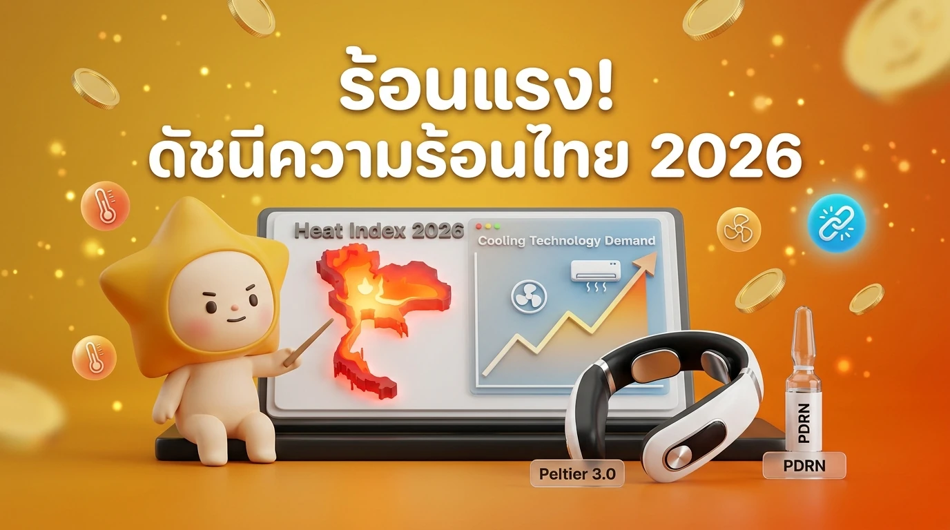 Infographic showing Thailand's heat index 2026 and the rise of cooling technology demand