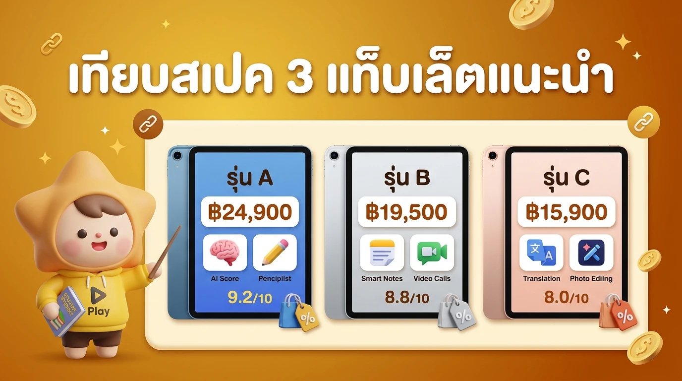 Comparison table or visual layout of the 3 recommended tablets side-by-side with their key prices and AI scores