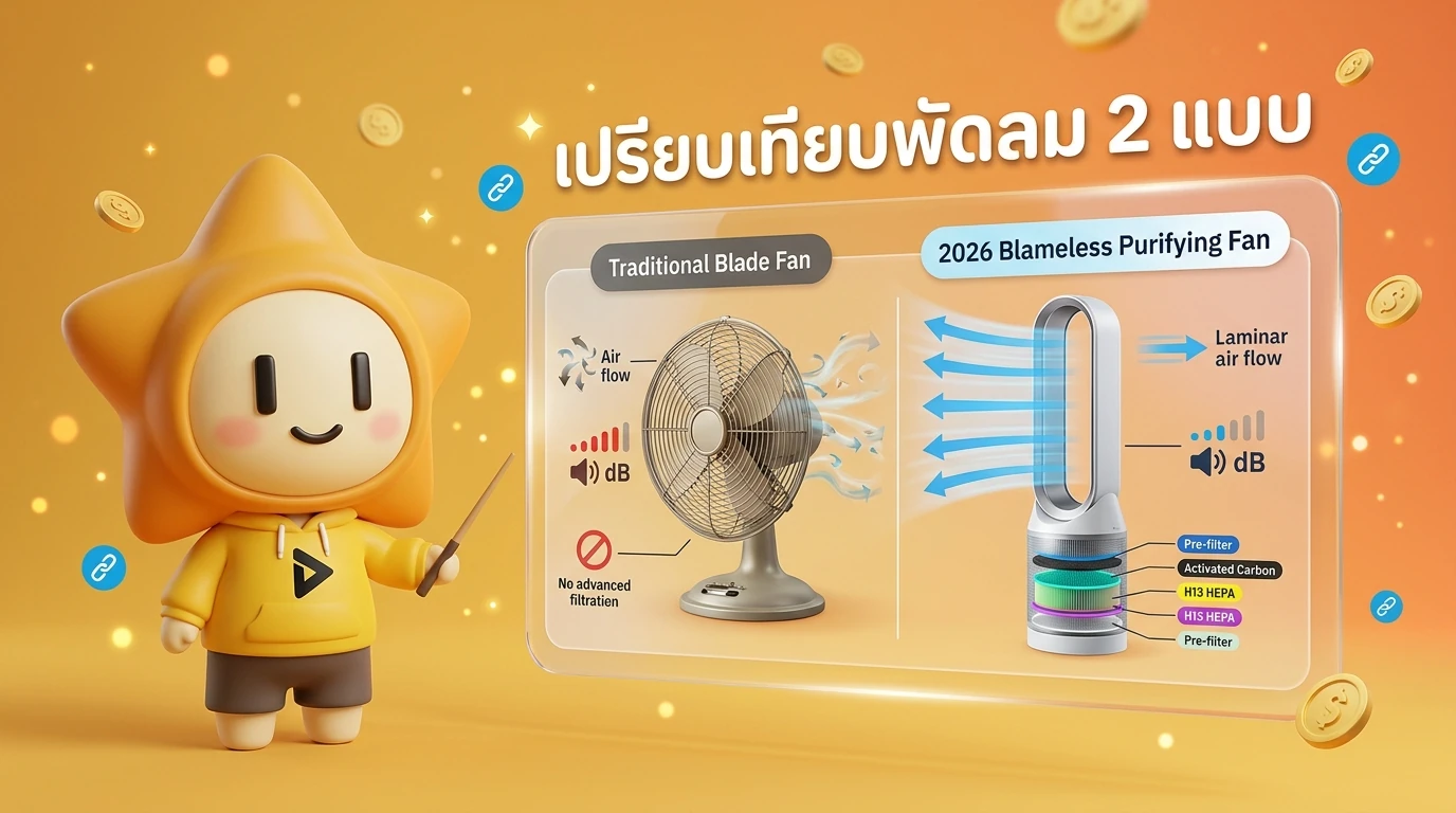 เปรียบเทียบพัดลมธรรมดากับพัดลมไร้ใบพัด 2026
