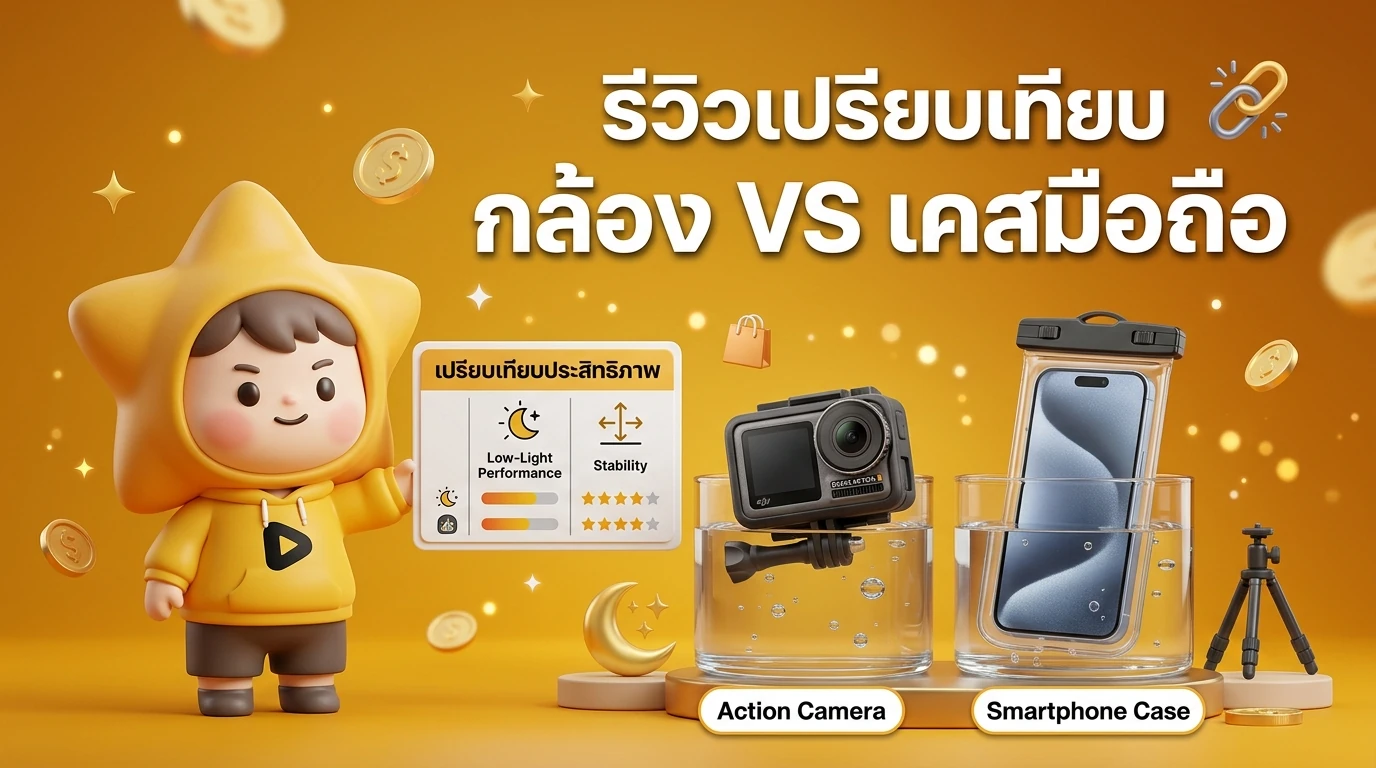 เปรียบเทียบ DJI Osmo Action 5 Pro กับเคสกันน้ำทั่วไป