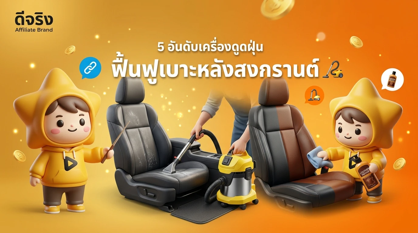Step-by-step photography mockup showing a person using a vacuum and applying leather conditioner on a car seat