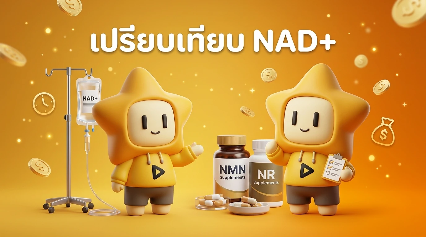 Comparison chart between NAD+ IV Drip and Oral Supplements NMN/NR focusing on convenience and price