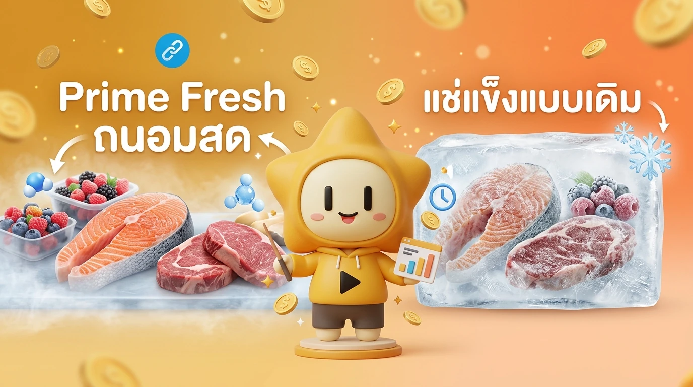 Infographic comparing Prime Fresh technology vs. traditional freezing