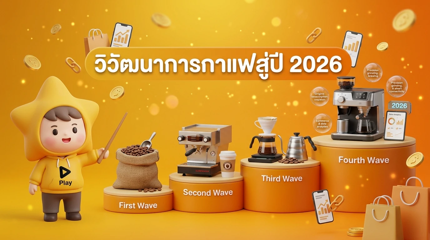 Infographic showing the evolution of 3 waves of coffee to the 4th wave in 2026