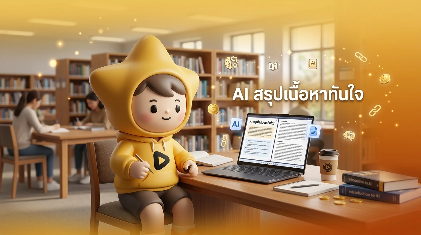 A lifestyle photo of a student using a Lenovo Yoga Slim 7x in a university library with AI summary features on screen
