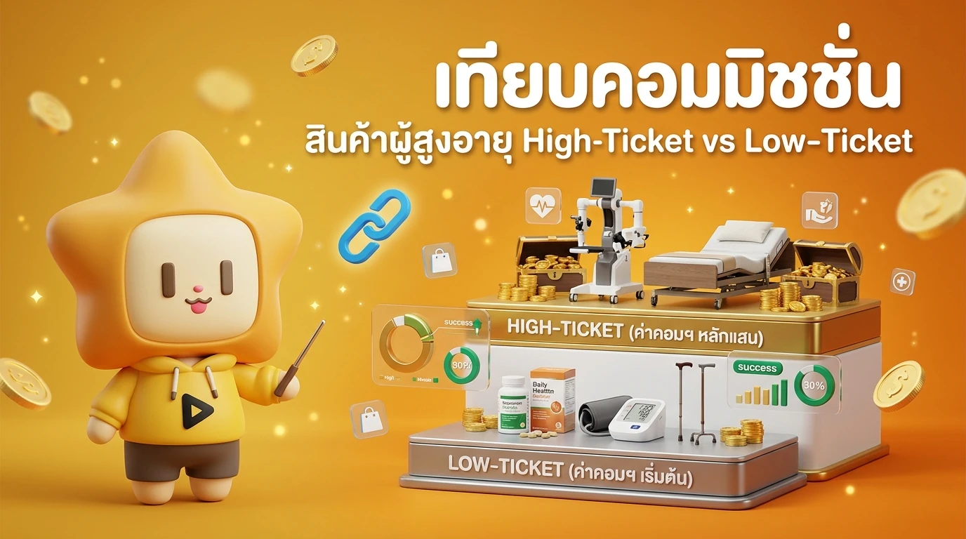 Comparison table showing high-ticket products vs low-ticket products with potential commission earnings