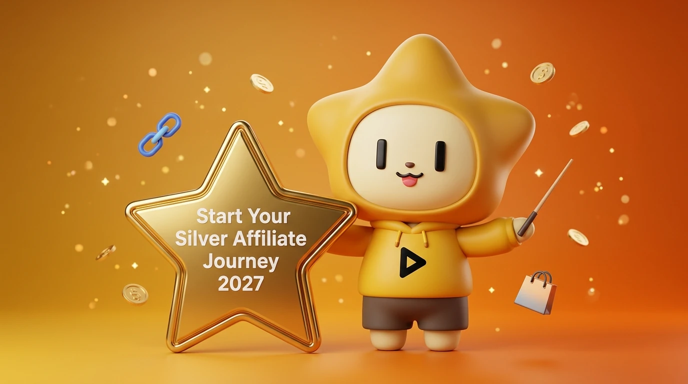 Closing image showing "Nong Dee Jing" mascot holding a golden star with the text "Start Your Silver Affiliate Journey 2027"