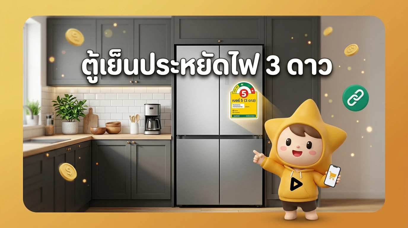 A modern Multi-Door refrigerator in a stylish kitchen with a 3-star energy saving label highlighted