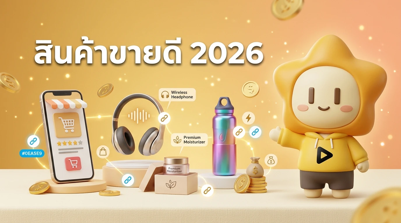 A table or creative layout showcasing top-selling affiliate products of 2026 with icons