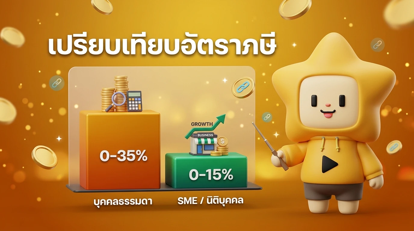 Comparison chart showing Tax rates between Individual 0-35% vs SME 0-15%