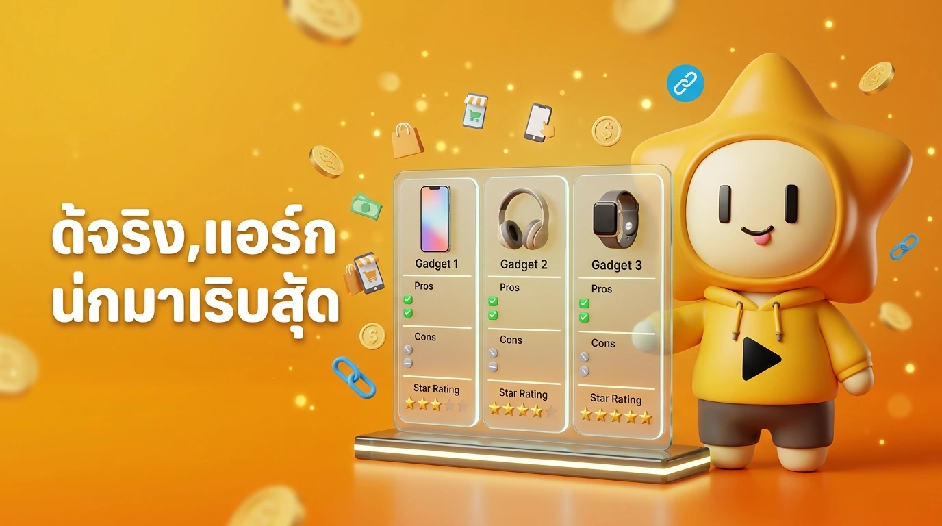 A clean, modern comparison table showing 3 different gadgets with pros, cons, and star ratings as an example of MoFu content