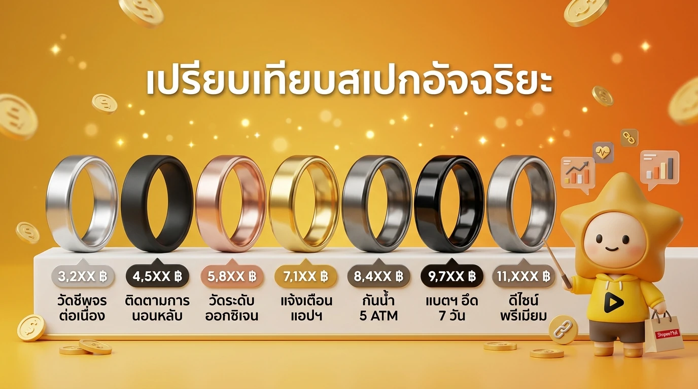 Comparison infographic showing the 7 smart ring models side by side