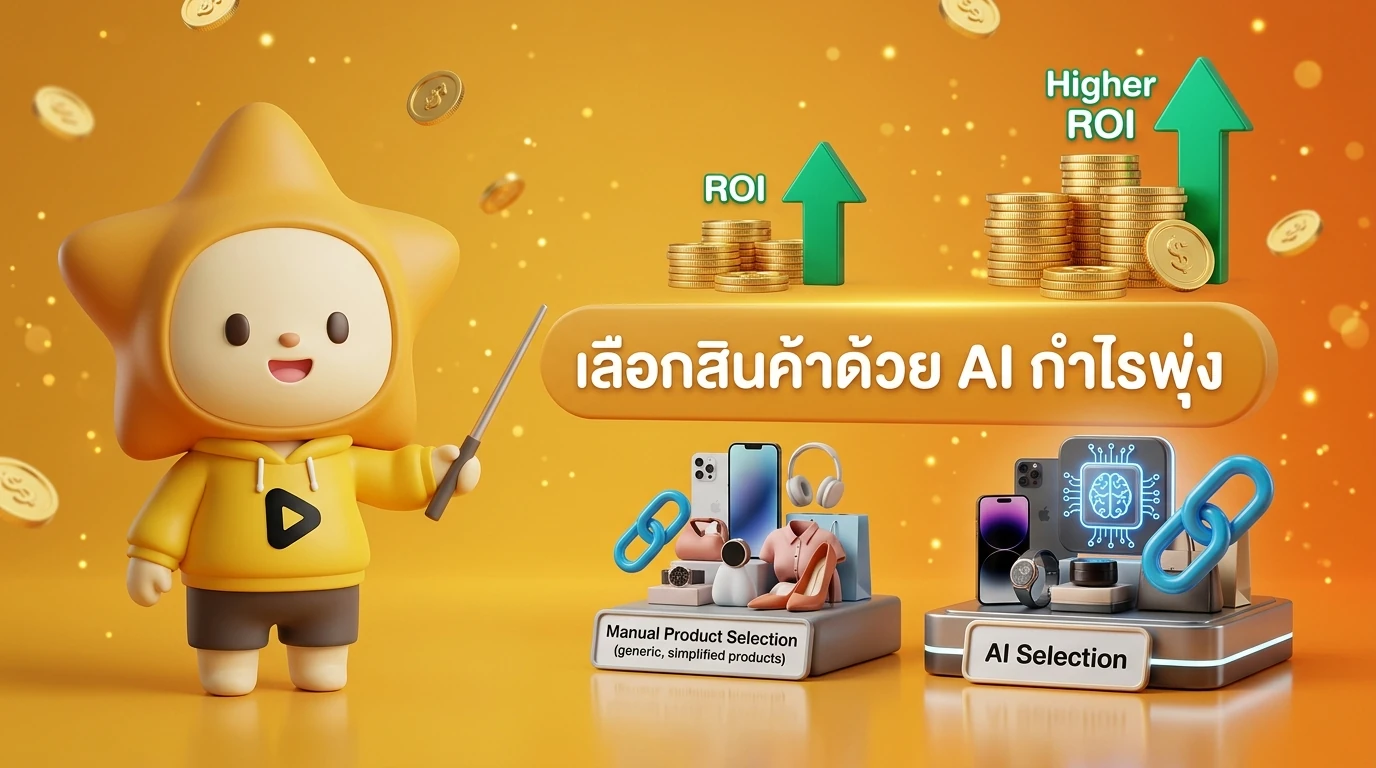 Comparison chart showing how Data-driven AI selection increases ROI compared to manual product selection