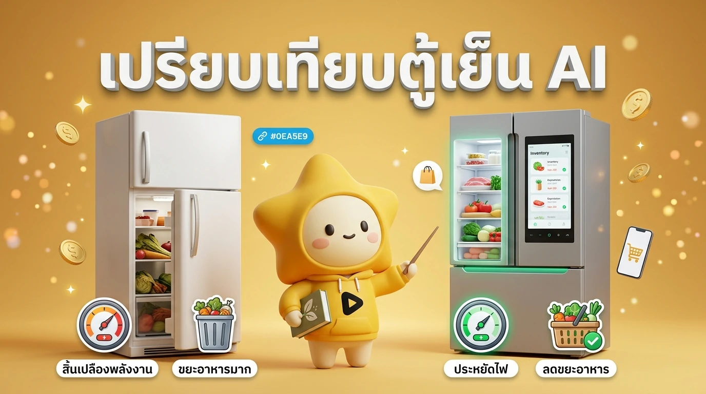 Infographic showing the comparison between a traditional fridge and an AI fridge in terms of energy consumption and food waste reduction