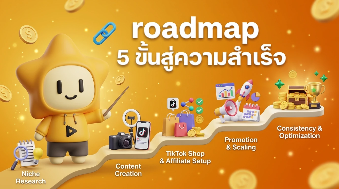 5-step roadmap infographic for TikTok Affiliate success in 2026