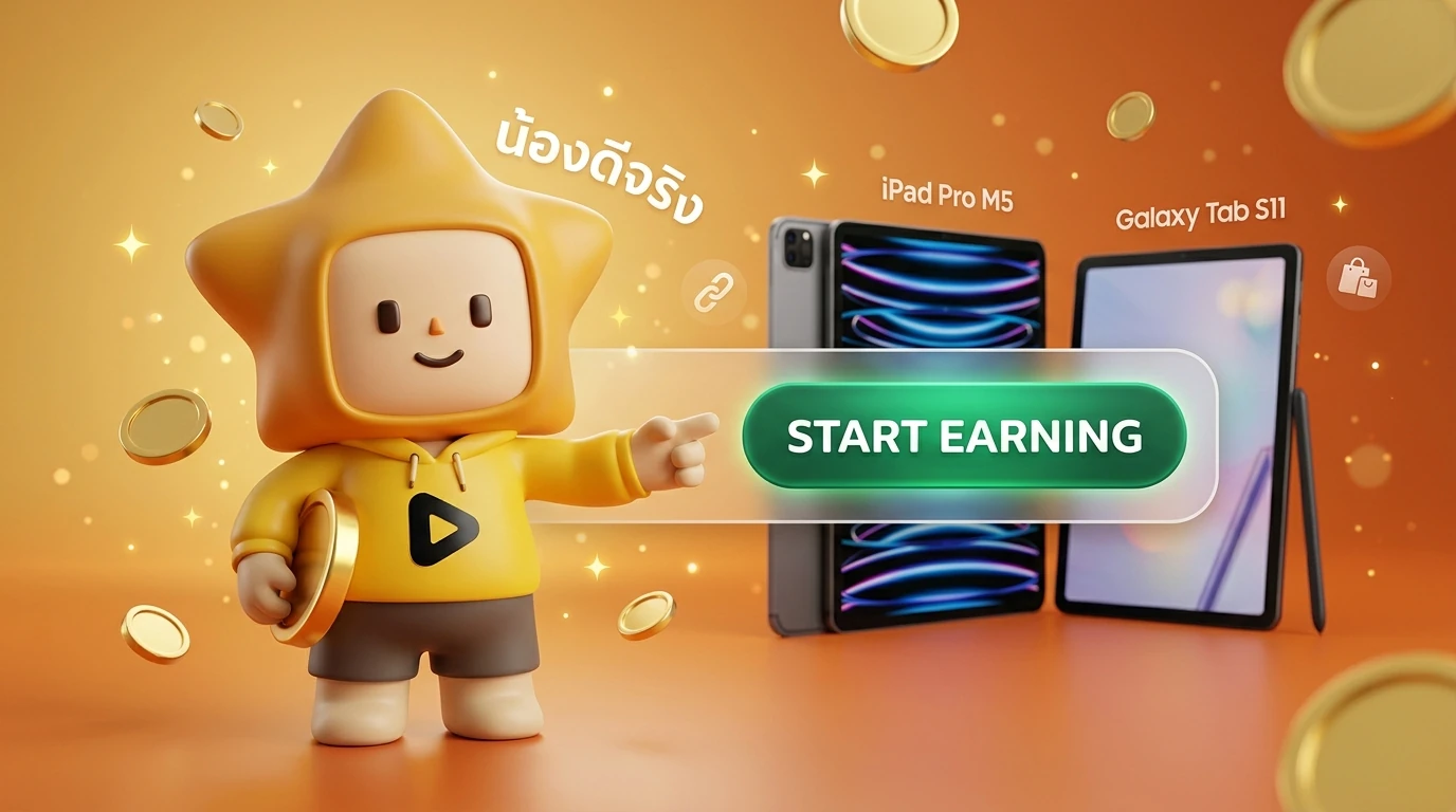 Mascot "Nong Deejing" with tablets