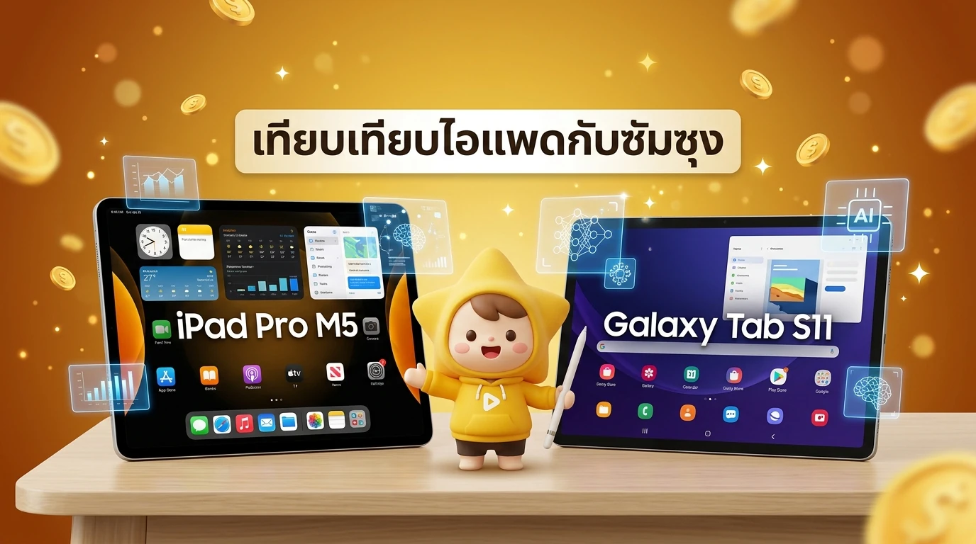 Comparison shot of iPad Pro M5 and Galaxy Tab S11 side by side