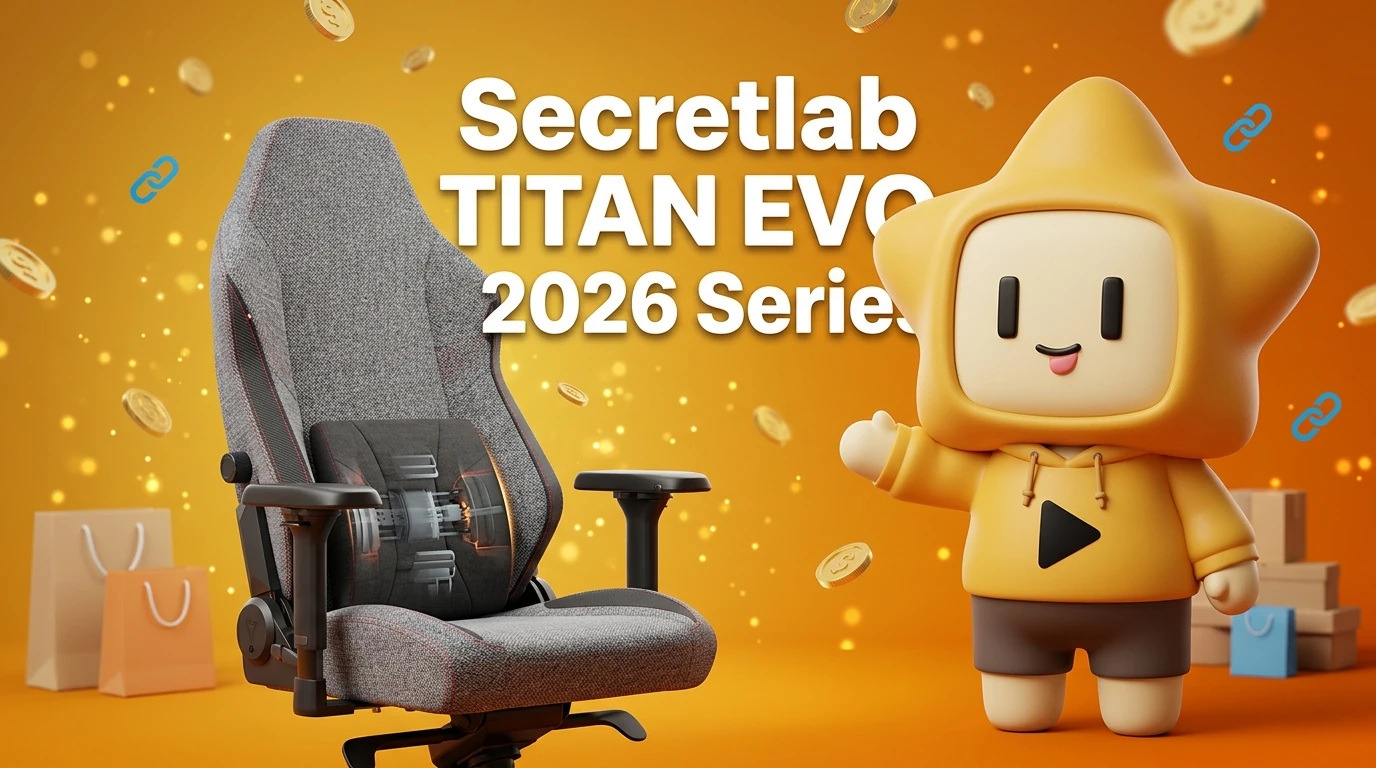 Secretlab TITAN EVO 2026 Series chair showing the new fabric texture and lumbar adjustment