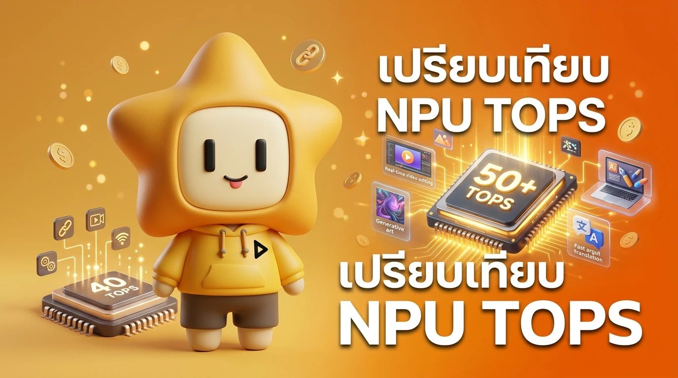 Infographic comparing NPU TOPS levels 40 vs 50+ and its impact on Local AI performance