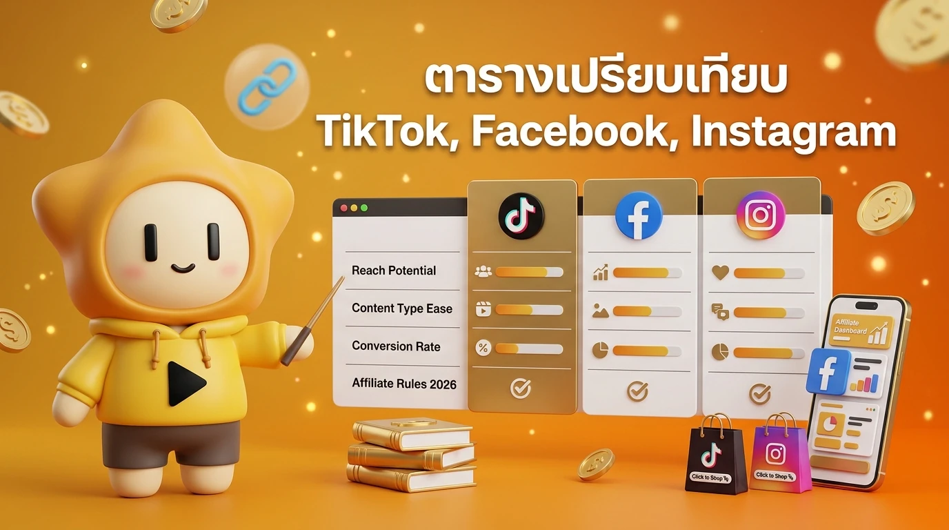 Comparison table between TikTok, Facebook, and Instagram for Affiliate beginners in 2026