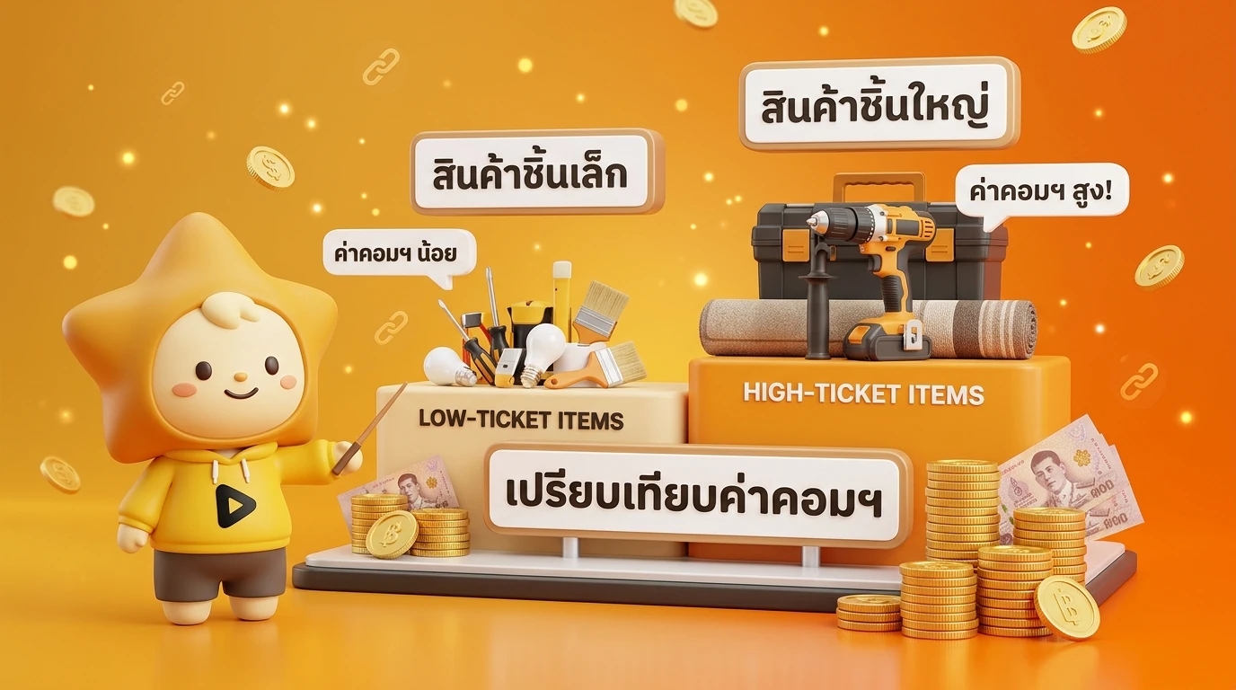 A comparison chart visually showing the commission earn from low-ticket vs high-ticket items